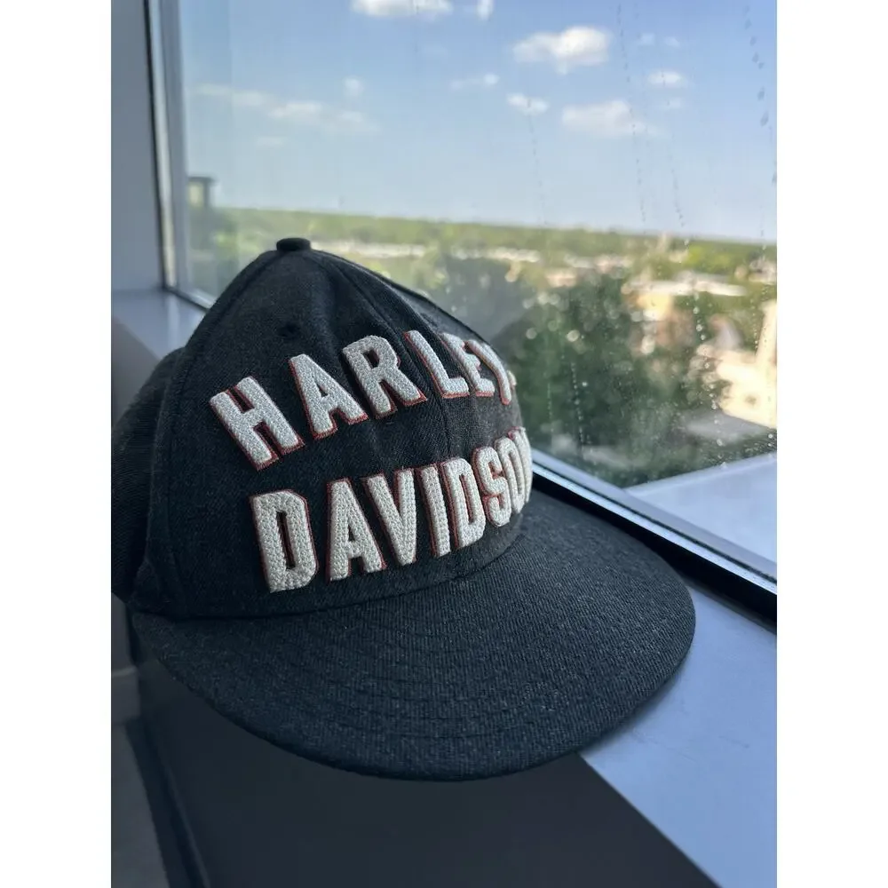 Harley-Davidson New Era 59FIFTY Fitted Hat Cap Black/Brown Brim 7 1/4